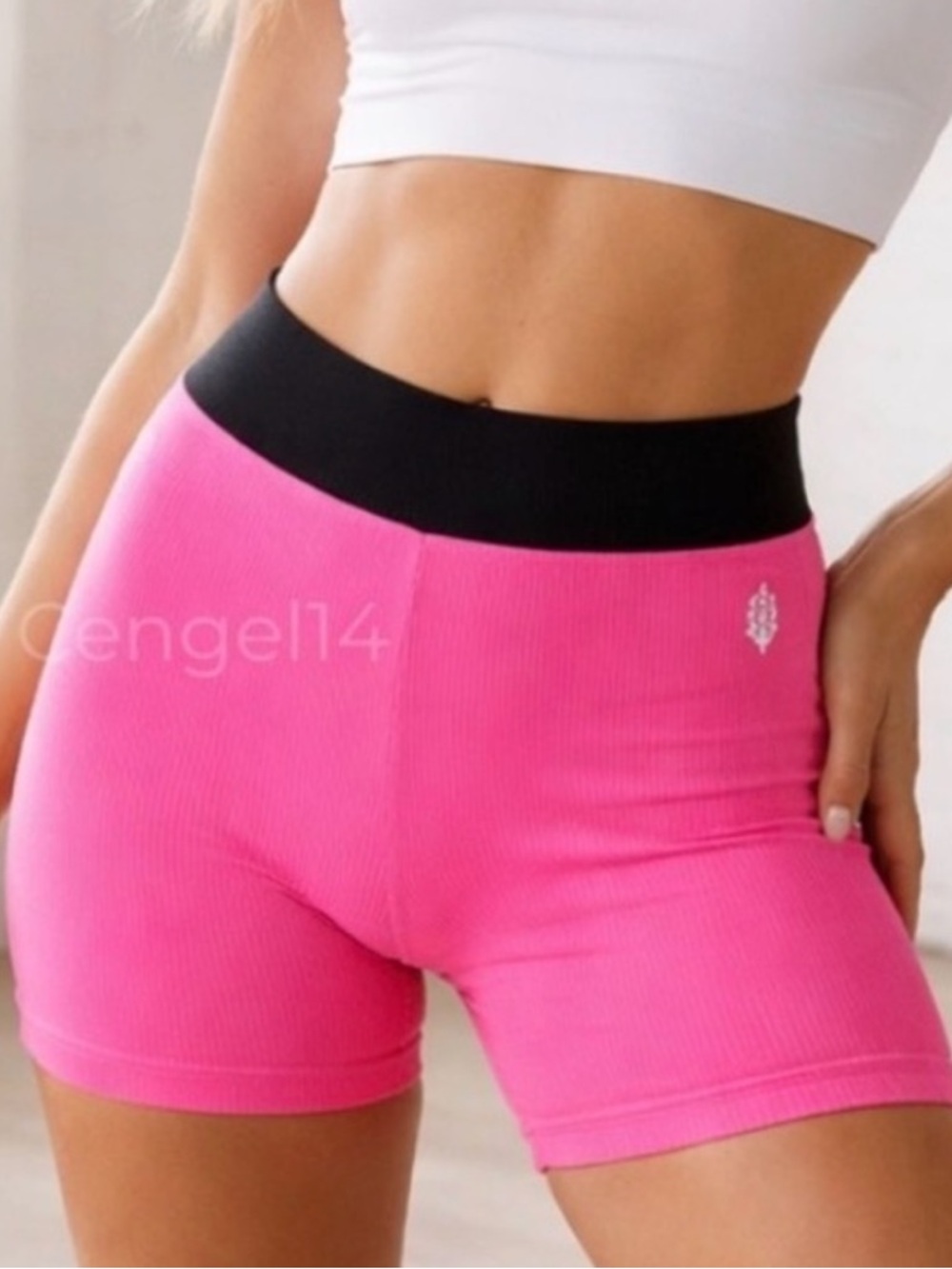 FP Movement Prajna Seamless Ribbed Shorts Electric Peony Pink XS/S NWT